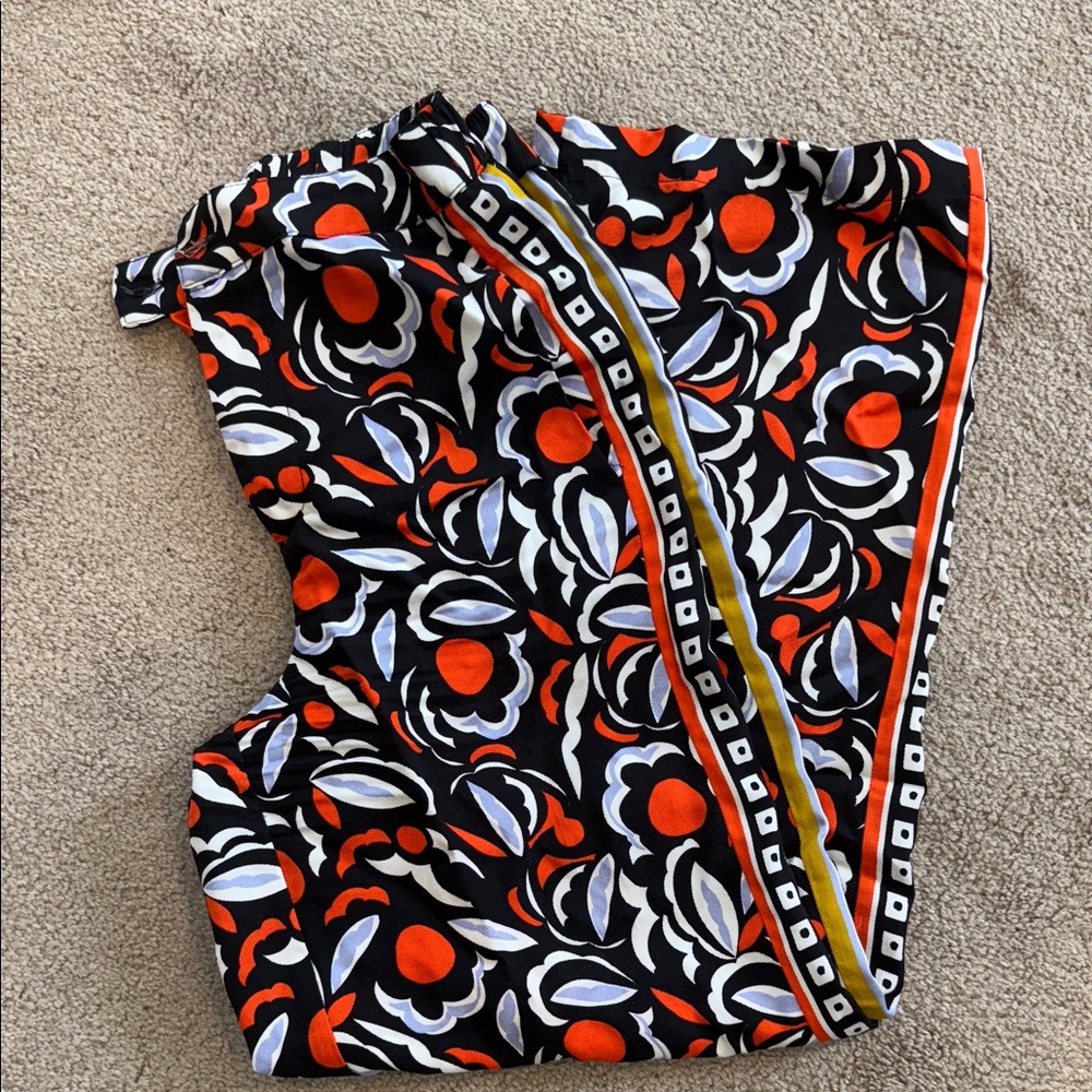 Anthropologie Black and White Floral Pants